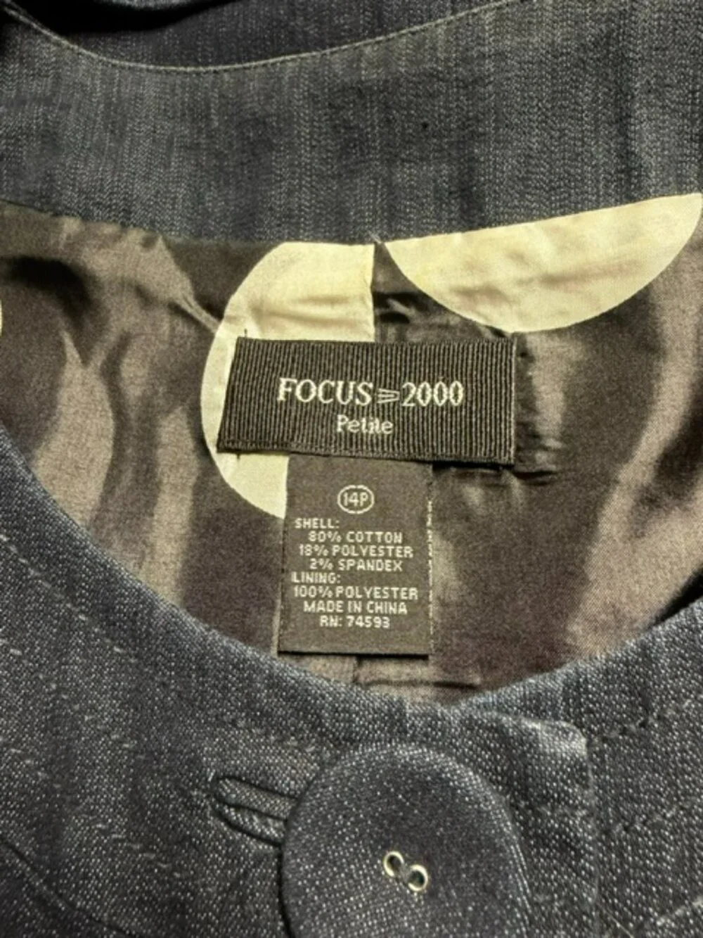 Focus 2000 Blue Denim Jacket Size 14P